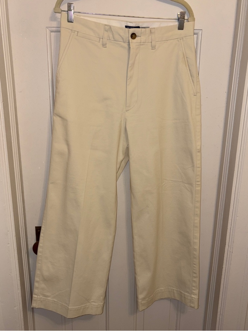 Ralph Lauren Cream Wide-Leg Cotton Trousers - Picture 3 of 7